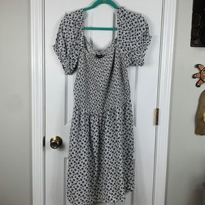 My Michelle white with blue little flowers dress size XXL. Short sleeves.